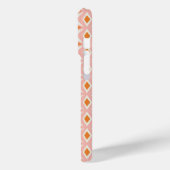 Roze en oranje diamanten monogram Case-Mate iPhone case (Achterkant / Links)