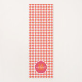 Roze en Oranje Diamond Pattern Monogram Yoga Mat (Voorkant)