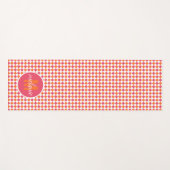 Roze en Oranje Diamond Pattern Monogram Yoga Mat (Voorkant (horizontaal))