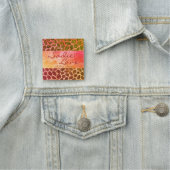 Roze en Oranje dierlijke afdrukken Naamplaatje (In situ)