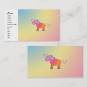 Roze en oranje eenhoorn visitekaartje (Voorkant / Achterkant)
