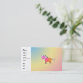 Roze en oranje eenhoorn visitekaartje (Staand voorkant)