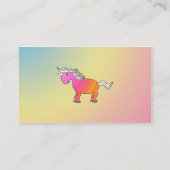Roze en oranje eenhoorn visitekaartje (Achterkant)