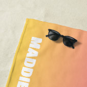 Roze en Oranje esthetische Preppy strandlaken (In situ)