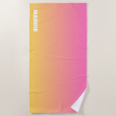 Roze en Oranje esthetische Preppy strandlaken (Voorkant)