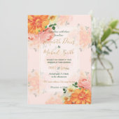 Roze en Oranje Floral Art Design Kaart (Staand voorkant)