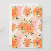 Roze en Oranje Floral Art Design Kaart (Achterkant)