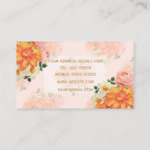 Roze en Oranje Floral Art Design Visitekaartje (Achterkant)