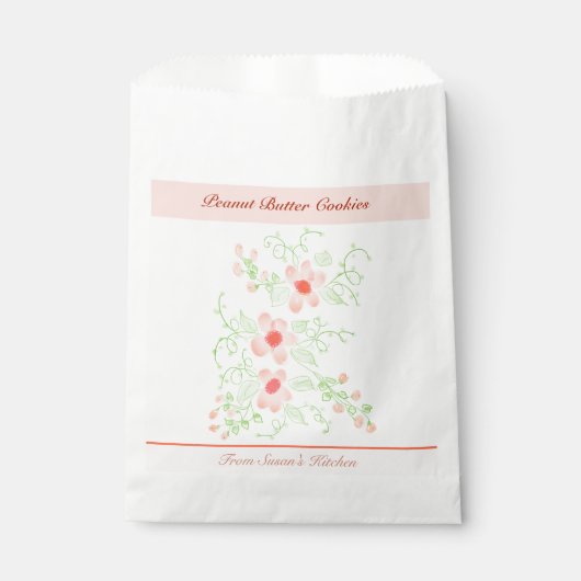 Roze en Oranje Floral Bedankzakje (Voorkant)