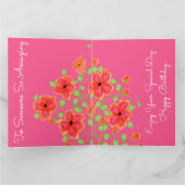 Roze en Oranje Floral Kaart (Binnen)