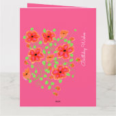 Roze en Oranje Floral Kaart (Achterkant)