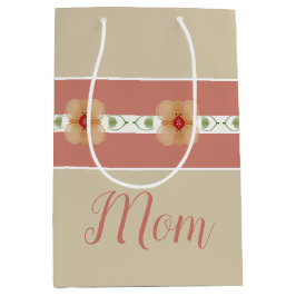 Roze en Oranje Floral Medium Cadeauzakje