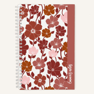 Roze en oranje floral spiraal notitieboek | journa