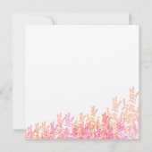 Roze en Oranje Floral Wedding sparen de Datum Save The Date (Achterkant)