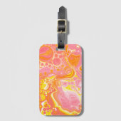 Roze en Oranje Fluid Art Bagagelabel (Voorkant (verticaal))