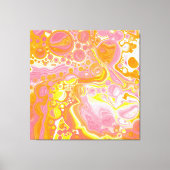 Roze en Oranje Fluid Art Canvas Afdruk (Voorkant)