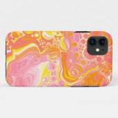 Roze en Oranje Fluid Art Case-Mate iPhone Case (Achterkant (horizontaal))
