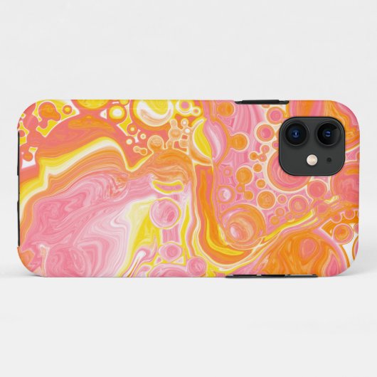 Roze en Oranje Fluid Art Case-Mate iPhone Case (Achterkant (horizontaal))