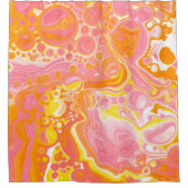 Roze en Oranje Fluid Art Douchegordijn (Voorkant)