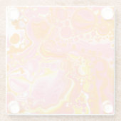 Roze en Oranje Fluid Art Glazen Onderzetter (Achterkant)