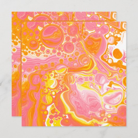 Roze en Oranje Fluid Art Hartelijk dank (Voorkant / Achterkant)
