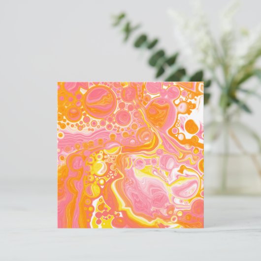Roze en Oranje Fluid Art Hartelijk dank (Staand voorkant)
