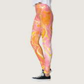 Roze en Oranje Fluid Art Leggings (Links)