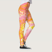 Roze en Oranje Fluid Art Leggings (Rechts)