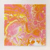 Roze en Oranje Fluid Art Legpuzzel (Horizontaal)