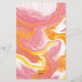 Roze en Oranje Fluid Art op maat Briefpapier (Achterkant)