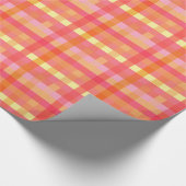 Roze en oranje gebrand cadeaupapier (Hoek)