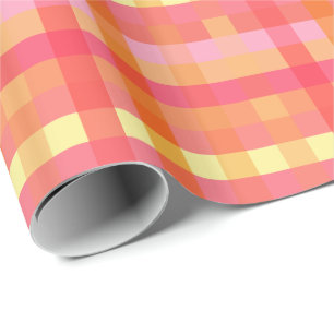 Roze en oranje gebrand cadeaupapier