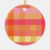 Roze en oranje gebrand keramisch ornament (Voorkant)