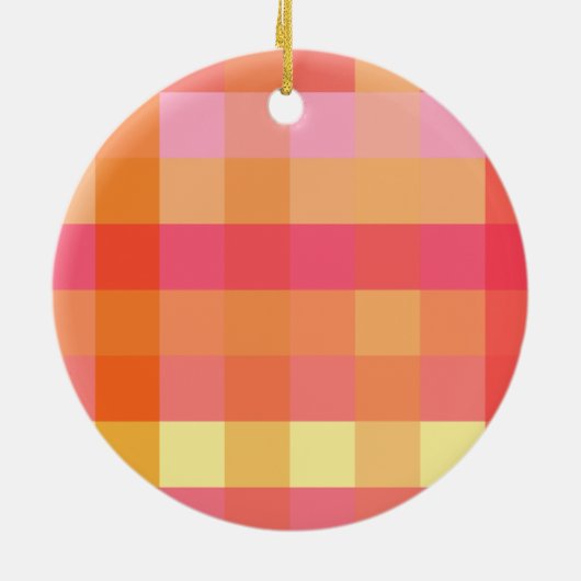 Roze en oranje gebrand keramisch ornament (Achterkant)