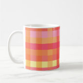 Roze en oranje gebrand koffiemok (Links)