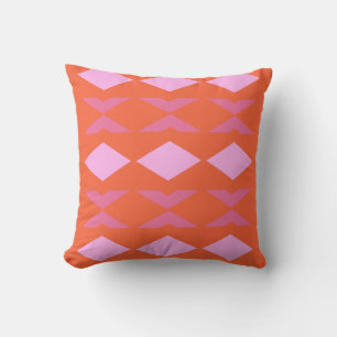 Roze en Oranje geometrisch modern Kieuwontwerp Kussen
