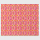 Roze en Oranje geometrisch patroon Cadeaupapier (Vlak)