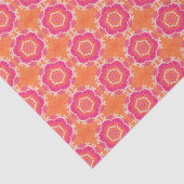 Roze en Oranje geometrisch patroon Tissuepapier (Detail)