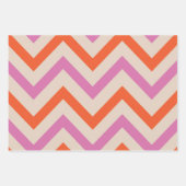 Roze en Oranje geometrische Chevron Inpakpapier Vel (Voorkant 2)