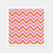 Roze en Oranje geometrische Chevron Servet (Voorkant)