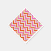 Roze en Oranje geometrische Chevron Servet (Hoek)