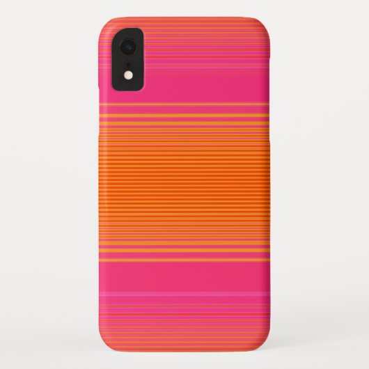 Roze en Oranje gestreept patroon Case-Mate iPhone Case (Achterkant)