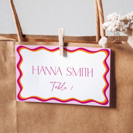 Roze en Oranje Golflijn Zitplaatsen Plaatskaartje