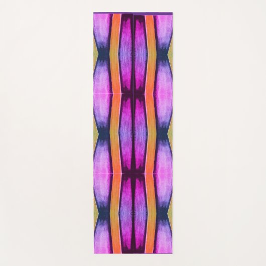 Roze en Oranje golfpatroon Yogamat (Voorkant)