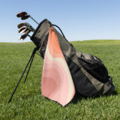 Roze en oranje golven in retro stijl golfhanddoek (Groen)