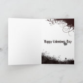 Roze en Oranje Grunge Damask Valentijn Feestdagen Kaart (Binnen)