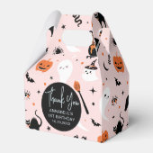 Roze en Oranje Halloween meisje verjaardagsfeestje Bedankdoosjes (Voorkant Zijde)