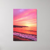 Roze en oranje hemel mooie zonsondergang over het  canvas afdruk (Voorkant)