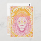 Roze en Oranje hemelleeuw Briefkaart (Voorkant / Achterkant)