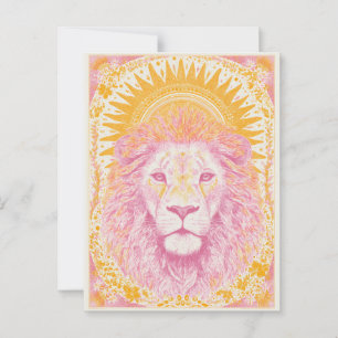 Roze en Oranje hemelleeuw Briefkaart
